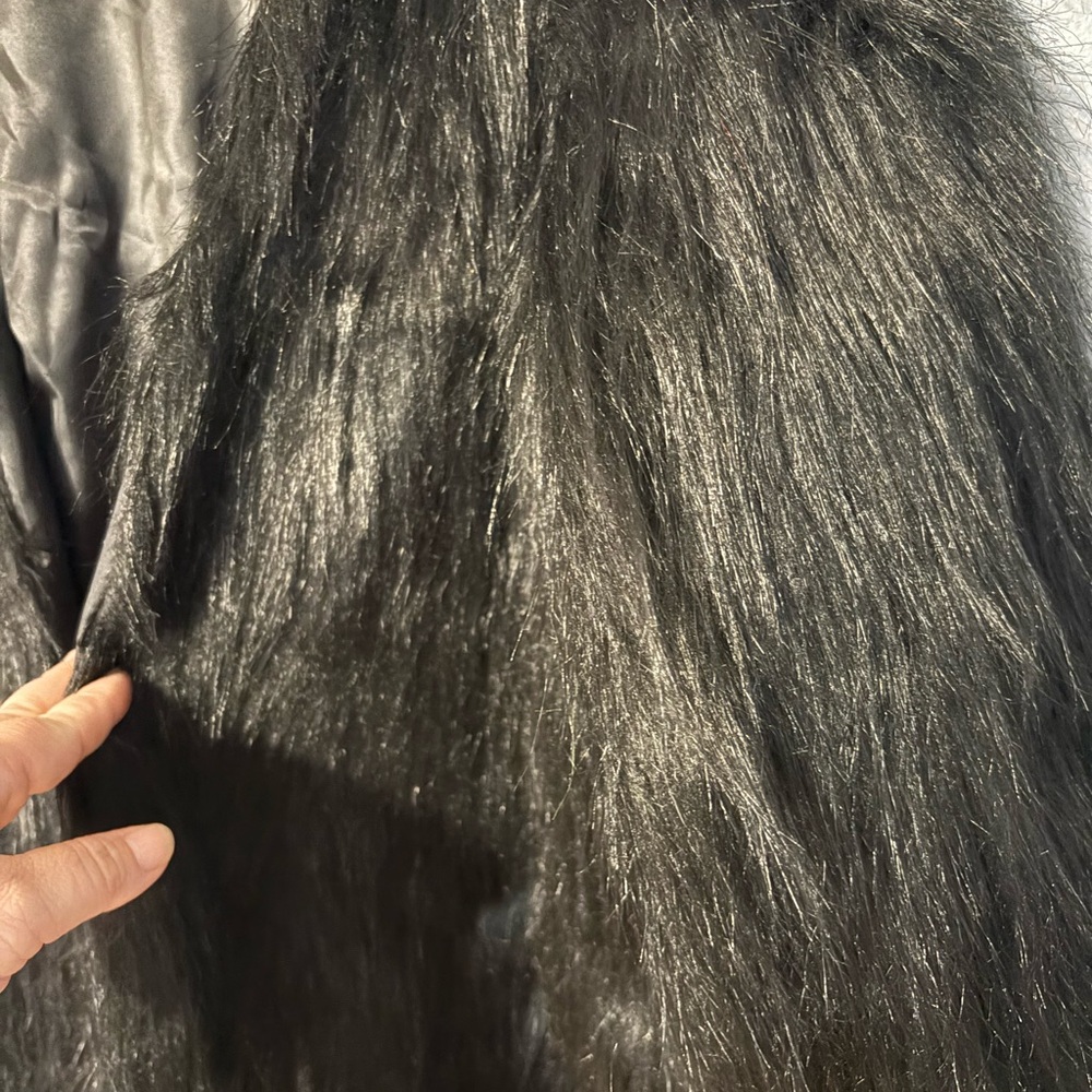 Elegant Black Faux Fur Teddy Coat - Picture 6 of 12